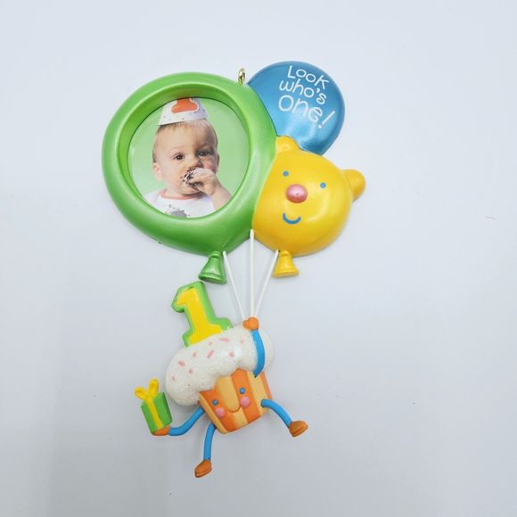 Hallmark Ornament Baby First Birthday Christmas Photo Celebrate Holiday Gift 5" - Picture 2 of 7